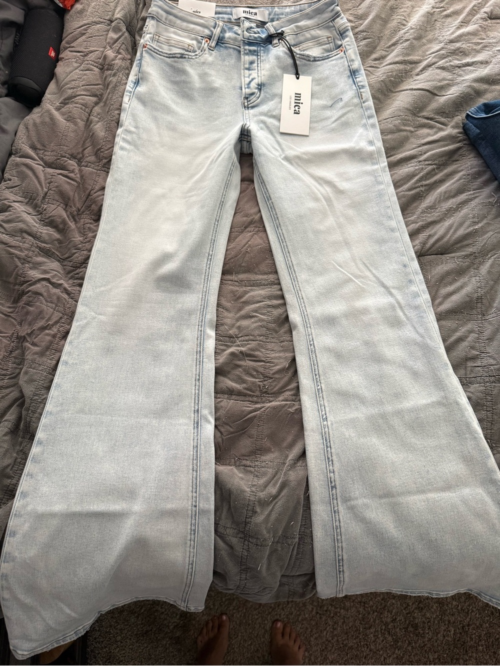 Mica Light Blue Wide-Leg Flare Jeans
